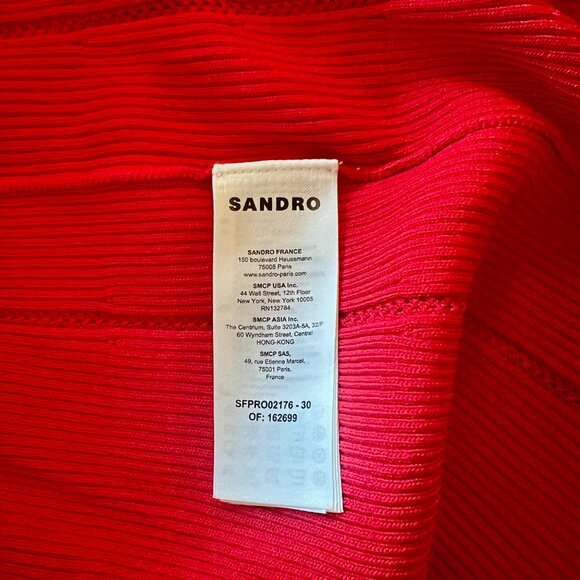 Sandro Knitted Tank Dress - Red - Picture 6 of 7